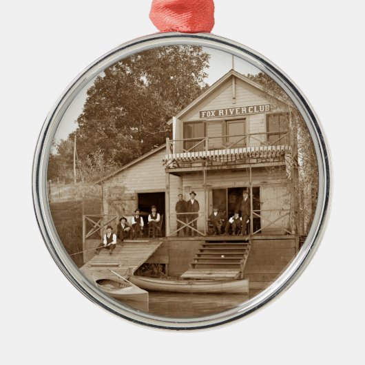 mannen Club Fox River Club van 1880 Vist Elgin Metalen Ornament (Voorkant)