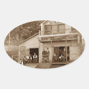 mannen Club Fox River Club van 1880 Vist Elgin Ovale Sticker
