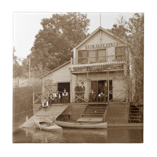 mannen Club Fox River Club van 1880 Vist Elgin Tegeltje