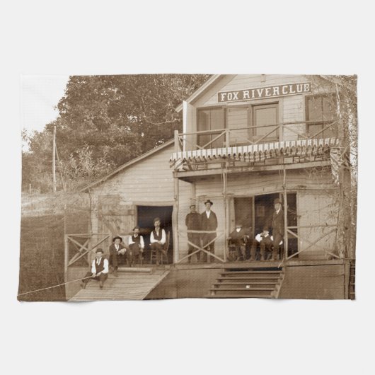 mannen Club Fox River Club van 1880 Vist Elgin Theedoek (Horizontaal)