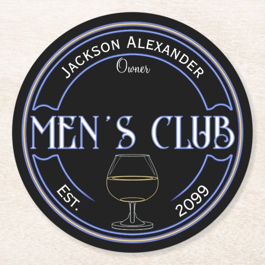Mannen Club Man Cave Bar Papier Onderzetters (Voorkant)
