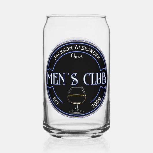 Mannen Club Man Cave Drinkware Blikvorm Glas (Achterkant)