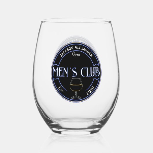 Mannen Club Man Cave Drinkware Cocktail Wijnglas Zonder Voet (Voorkant)