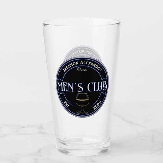 Mannen Club Man Cave Drinkware Pint Beer Glas (Voorkant)