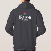 Mannen coach Trainer Donkergrijs voor- en achteraf Hoodie (Achterkant)