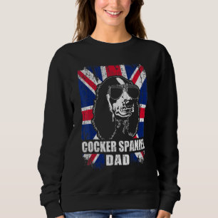 Mannen Cocker Spaniel Dad Cool Uk Flag Retro Trui