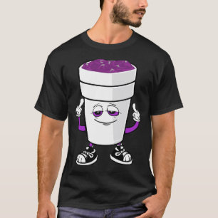 Mannen Codeine Double Cup Styrofoam Lean Paars Dra T-shirt