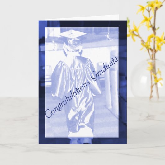 Mannen College Graduation Wenskaart Kaart (Gele Bloem)