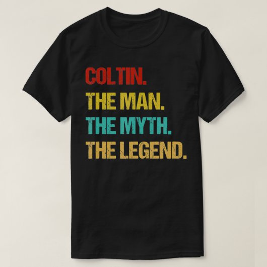 Mannen Coltin het Man de Mmythe de Legend T-shirt (Design voorkant)