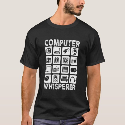 Mannen Computer Whisperer IT Tech Support Network  T-shirt (Voorkant)