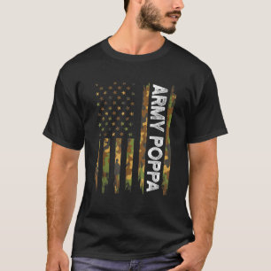 Mannen Cool Army Poppa Amerikaanse vlag Camouflage T-shirt