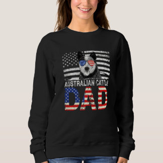 Mannen Cool Australian Cattle Papa USA Vlag Patrio Trui