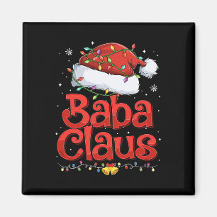 Mannen Cool Baba Claus Met Kerstmuts Kerstmis Lich Magneet