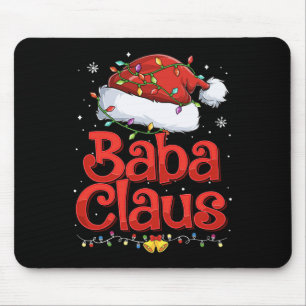 Mannen Cool Baba Claus Met Kerstmuts Kerstmis Lich Muismat
