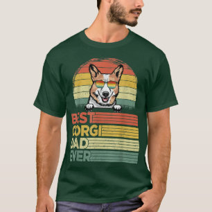 Mannen Cool Best Corgi Dad over Funny Fathers Day T-shirt