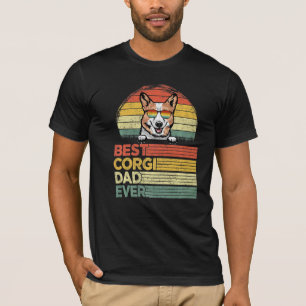 Mannen Cool Best Corgi Pap Ever Vaderdag T-shirt