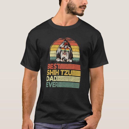 Mannen Cool Best Shih Tzu Pa Ooit Vaderdag T-shirt (Voorkant)