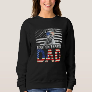Mannen Cool Boston Terrier Papa USA Flag Patriotti Trui