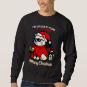 Mannen Cool Cat Kerstmis Grappige & Ontspannen Vak Trui (Voorkant)