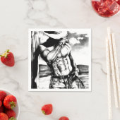 Mannen Cool Elegant Handsome Country Cowboy Servetten (Insitu)