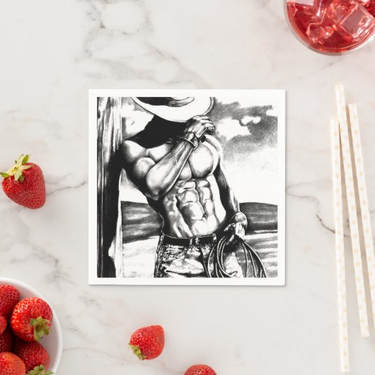 Mannen Cool Elegant Handsome Country Cowboy Servetten (Insitu)