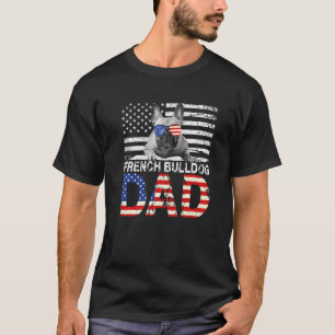 Mannen Cool French Bulldog Dad Usa Flag Patriotic T-shirt