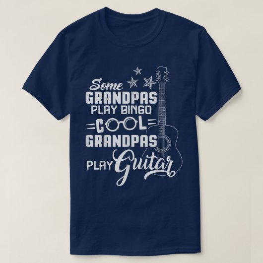 Mannen Cool Grandpas Play Guitar Grandpa 2347 T-shirt (Design voorkant)