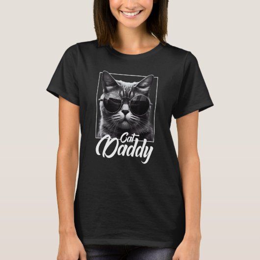 Mannen Cool Grappige Kat Vader 80s 90S Kat Retro K T-shirt (Voorkant)