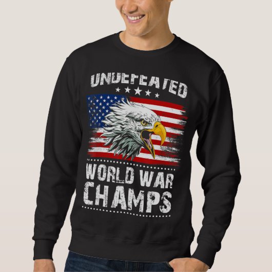 Mannen Cool Grumpy Oude Veteraan World War Champs Trui (Voorkant)