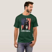 Mannen Cool Newfoundland Dog Dad American Flag T-shirt (Voorkant volledig)