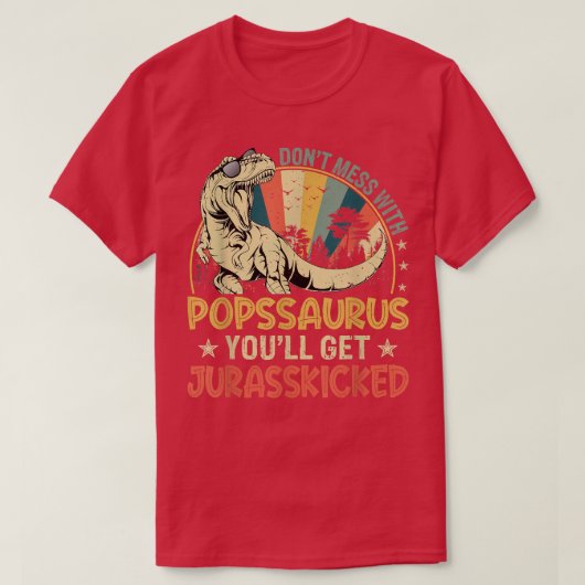 Mannen Cool Popssaurus Dinosaur T re vader" T-shirt (Design voorkant)