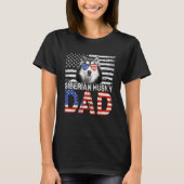 Mannen Cool Siberische Husky Pap USA Vlag Patriott T-shirt (Voorkant)