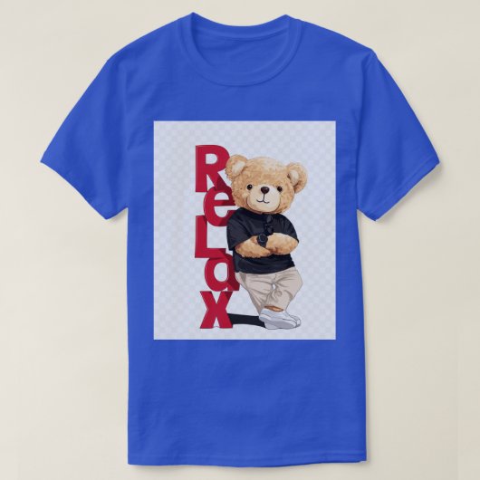 Mannen Cool teddybeer T-shirt (Design voorkant)