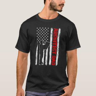 Mannen Cool Vaderdag Amerikaanse Vlag Architect Va T-shirt