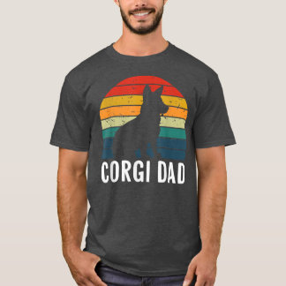 Mannen Corgi Dad Retro  Welsh Corgi T-shirt