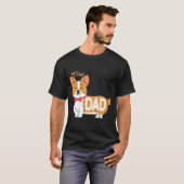 Mannen Corgi Dad T T-shirt (Voorkant volledig)