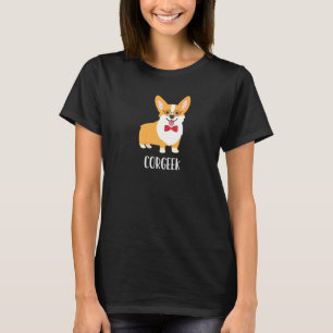 Mannen Corgi Dog Glasses Geek Corgeek T-shirt