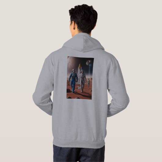 Mannen Cosmic Mars Exploration Hoodie – Astronaute (Achterkant volledig)