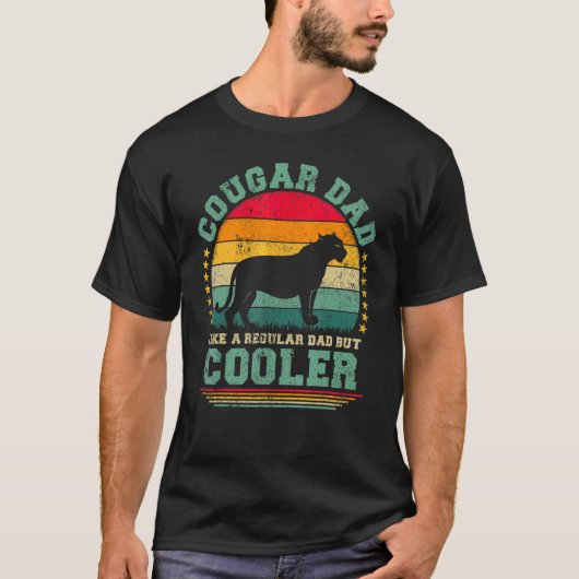 Mannen cougar vader als een gewone vader, maar koe t-shirt (Voorkant)