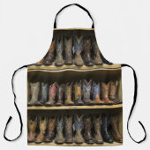 Mannen cowboy Boots op een Westerne schuilplaats Schort (Voorkant)