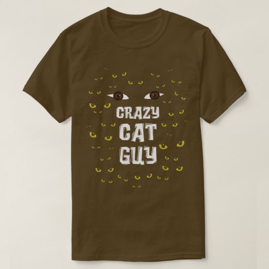 Mannen Crazy Cat Guy & Cat papa T-shirt (Design voorkant)