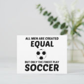 MANNEN CREËER GELIJKWAARDIG MAAR DE EINDSPELSOCCER BRIEFKAART (Staand voorkant)