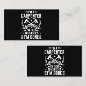 Mannen crèmetimmer Funny Joiner Hard Work Woodwor Visitekaartje (Voorkant / Achterkant)