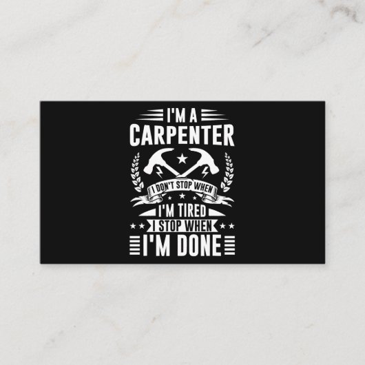 Mannen crèmetimmer Funny Joiner Hard Work Woodwor Visitekaartje (Voorkant)