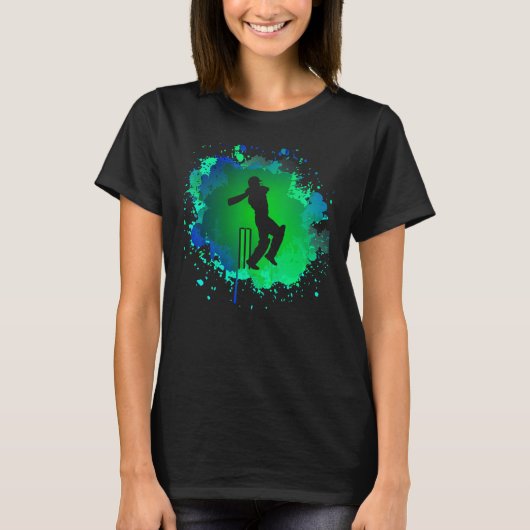 Mannen Cricket Batsman Tshirt voor Cricketer Boys (Voorkant)