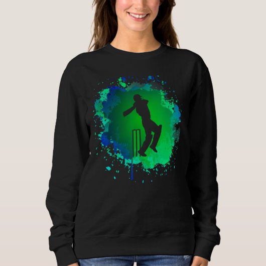Mannen Cricket Batsman Tshirt voor Cricketer Boys  (Voorkant)