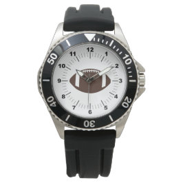 Mannen Crown Football Zwart Rubber Strap Horloge