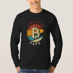 Mannen Crypto Papa Papa Papa Bitcoin Mijnwerker Ho T-shirt