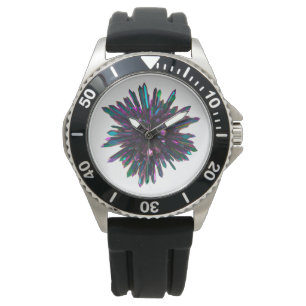 *~* Mannen Crystal Sphere Metallic Blue Paarse Horloge