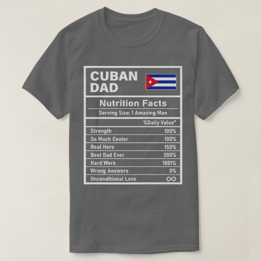 Mannen Cubaanse paps Nutrition Feit Vaderdag Natio T-shirt (Design voorkant)